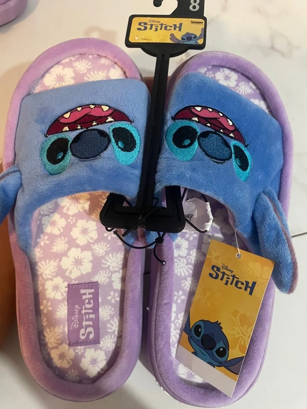 Disney Purple & Blue Stitch Plush Slippers
